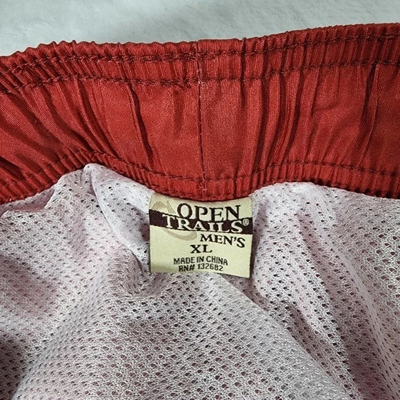 Open Trails Men's Red, White & Blue Swim Trunks Mesh Liner Size XL - Picture 5 of 7
